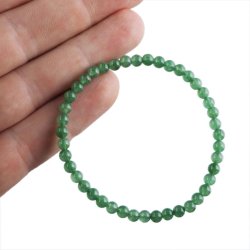 AWENTURYN SZMARAGDOWY - BRANSOLETKA  Z NATURALNYCH KAMIENI - KULKA 4mm