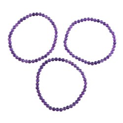 AMETYST - BRANSOLETKA Z NATURALNYCH KAMIENI - KULKA 4mm