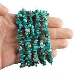 TURKUS - BRANSOLETKA Z KAMIENI NATURALNYCH - 17-18cm
