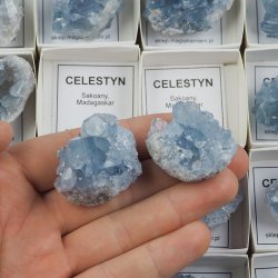 CELESTYN - MINERAŁ W PUDEŁKU Z OPISEM - 25-43 mm - MADAGASKAR