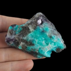 AMAZONIT, KWARC DYMNY, LEPIDOLIT - BRYŁKA - 67 mm - MADAGASKAR