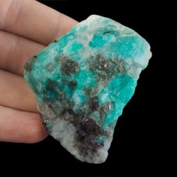 AMAZONIT, KWARC DYMNY, TURMALIN, LEPIDOLIT - BRYŁKA - 63 mm - MADAGASKAR