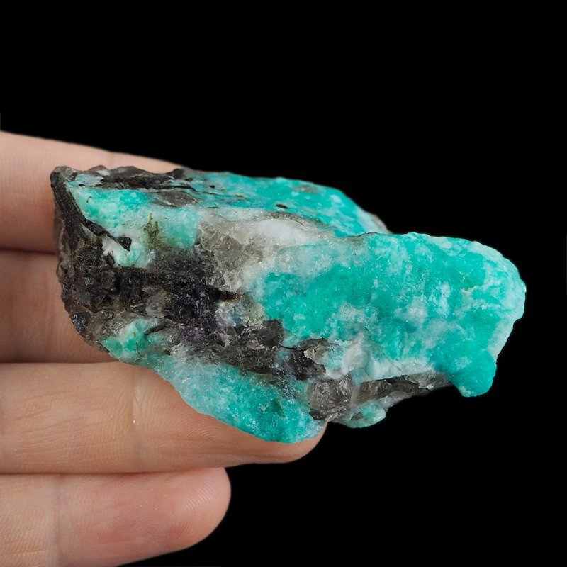 AMAZONIT, KWARC DYMNY, TURMALIN - BRYŁKA - 70 mm - MADAGASKAR