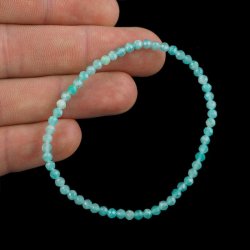 AMAZONIT - BRANSOLETKA Z NATURALNYCH KAMIENI - KULKA FASET. 3mm