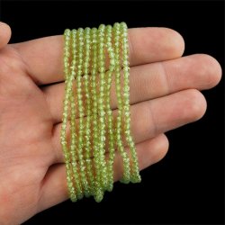 OLIWIN - PERYDOT - BRANSOLETKA Z KAMIENI NATURALNYCH - KULKA FASET. 3mm