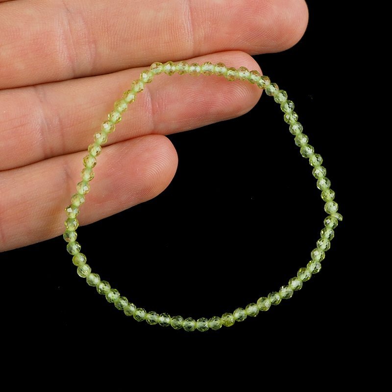 OLIWIN - PERYDOT - BRANSOLETKA Z KAMIENI NATURALNYCH - KULKA FASET. 3mm