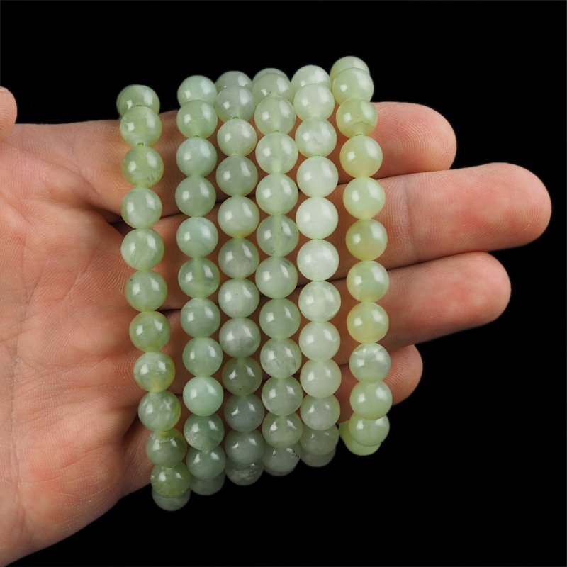 SERPENTYNIT - BRANSOLETKA Z NATURALNYCH KAMIENI - KULKA 8mm