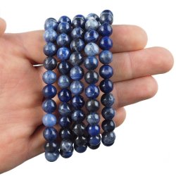 SODALIT - BRANSOLETKA Z NATURALNYCH KAMIENI - KULKA 8mm