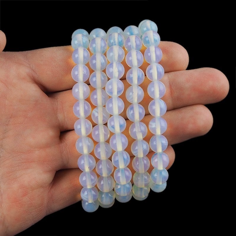 OPALIT - OPAL SYNTETYCZNY - BRANSOLETKA Z KAMIENI - KULKA 8mm