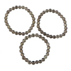 KWARC DYMNY - BRANSOLETKA Z NATURALNYCH KAMIENI - KULKA 8mm