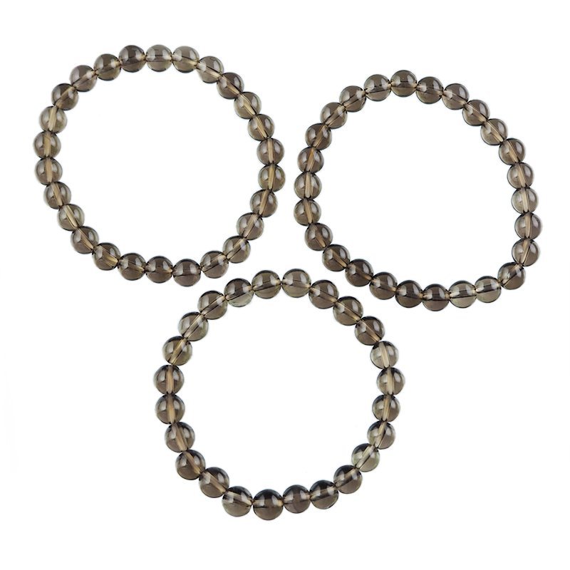 KWARC DYMNY - BRANSOLETKA Z NATURALNYCH KAMIENI - KULKA 8mm