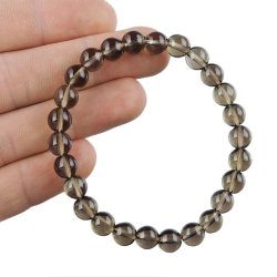 KWARC DYMNY - BRANSOLETKA Z NATURALNYCH KAMIENI - KULKA 8mm