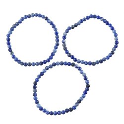 SODALIT - BRANSOLETKA Z NATURALNYCH KAMIENI - KULKA 4mm