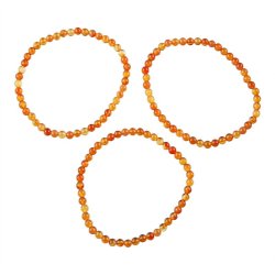 KARNEOL - BRANSOLETKA Z KAMIENI NATURALNYCH  - KULKA 4mm