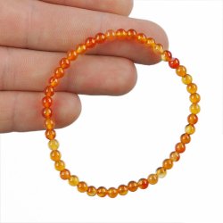 KARNEOL - BRANSOLETKA Z KAMIENI NATURALNYCH  - KULKA 4mm