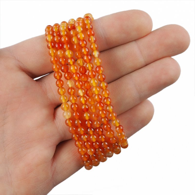 KARNEOL - BRANSOLETKA Z KAMIENI NATURALNYCH  - KULKA 4mm