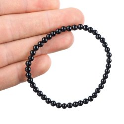 ONYKS - BRANSOLETKA Z NATURALNYCH KAMIENI - KULKA 4mm