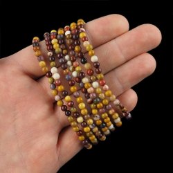 JASPIS MOKAIT- BRANSOLETKA Z NATURALNYCH KAMIENI - KULKA 4mm