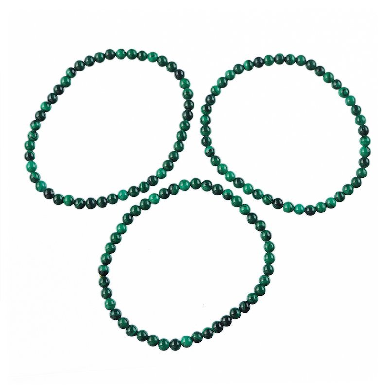 MALACHIT - BRANSOLETKA Z NATURALNYCH KAMIENI - KULKA 4mm