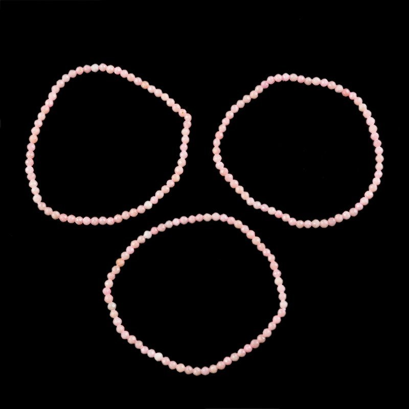 OPAL RÓŻOWY (OPAL ANDYJSKI) - BRANSOLETKA Z NATURALNYCH KAMIENI - KULKA FASET. 3mm