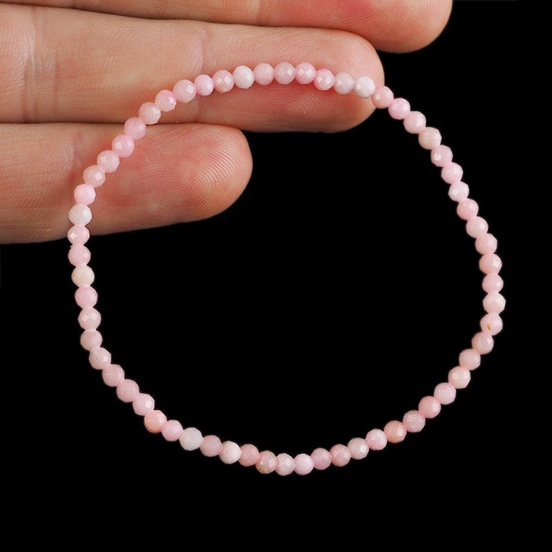 OPAL RÓŻOWY (OPAL ANDYJSKI) - BRANSOLETKA Z NATURALNYCH KAMIENI - KULKA FASET. 3mm