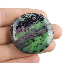 RUBIN, ZOISYT, PARGASYT - PŁASKI OTOCZAK - 44 mm - TANZANIA