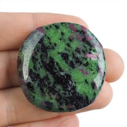 RUBIN, ZOISYT, PARGASYT - PŁASKI OTOCZAK - 42 mm - TANZANIA