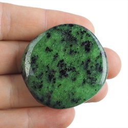 RUBIN, ZOISYT, PARGASYT - PŁASKI OTOCZAK - 43 mm - TANZANIA