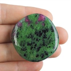 RUBIN, ZOISYT, PARGASYT - PŁASKI OTOCZAK - 43 mm - TANZANIA