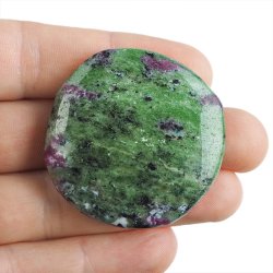 RUBIN, ZOISYT, PARGASYT - PŁASKI OTOCZAK - 44 mm - TANZANIA