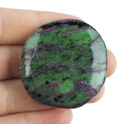 RUBIN, ZOISYT, PARGASYT - PŁASKI OTOCZAK - 44 mm - TANZANIA