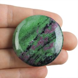 RUBIN, ZOISYT, PARGASYT - PŁASKI OTOCZAK - 44 mm - TANZANIA