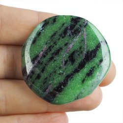 RUBIN, ZOISYT, PARGASYT - PŁASKI OTOCZAK - 43 mm - TANZANIA