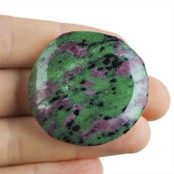 RUBIN, ZOISYT, PARGASYT - PŁASKI OTOCZAK - 43 mm - TANZANIA