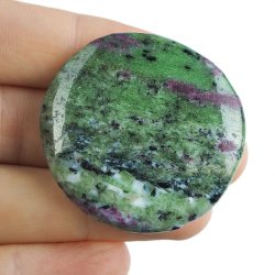 RUBIN, ZOISYT, PARGASYT - PŁASKI OTOCZAK - 43 mm - TANZANIA