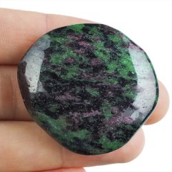 RUBIN, ZOISYT, PARGASYT - PŁASKI OTOCZAK - 44 mm - TANZANIA