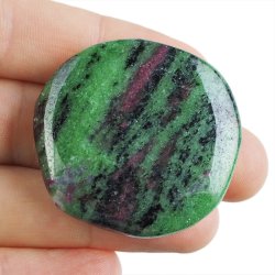RUBIN, ZOISYT, PARGASYT - PŁASKI OTOCZAK - 43 mm - TANZANIA