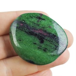 RUBIN, ZOISYT, PARGASYT - PŁASKI OTOCZAK - 44 mm - TANZANIA