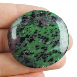 RUBIN, ZOISYT, PARGASYT - PŁASKI OTOCZAK - 42 mm - TANZANIA
