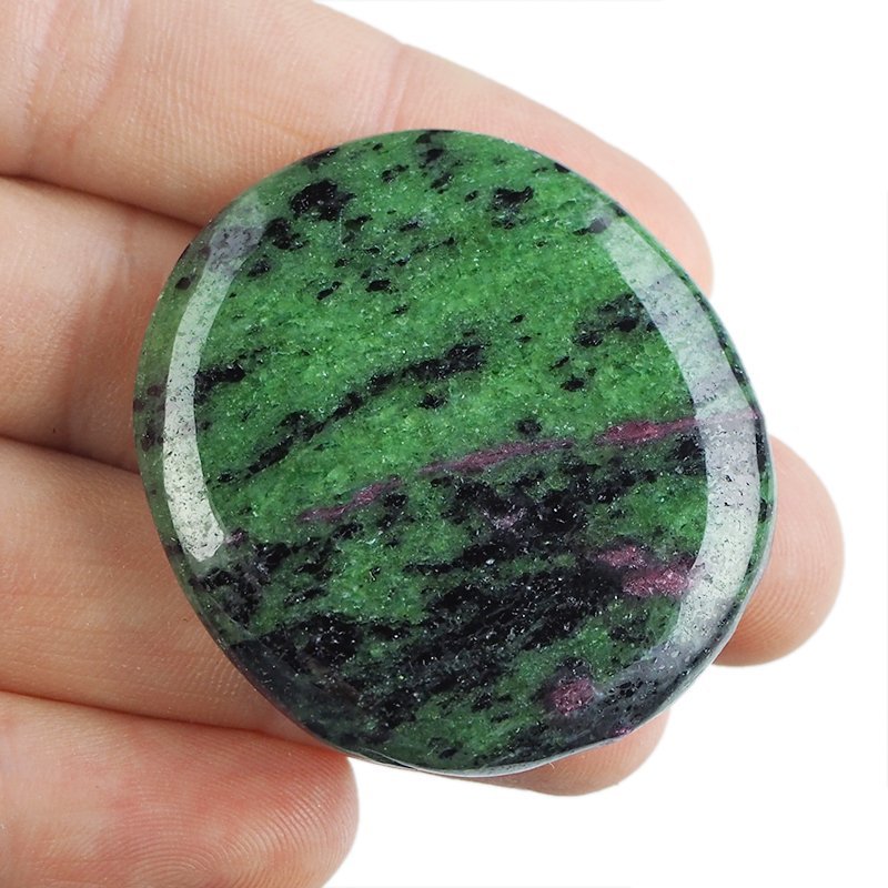 RUBIN, ZOISYT, PARGASYT - PŁASKI OTOCZAK - 45 mm - TANZANIA