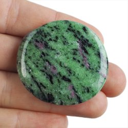 RUBIN, ZOISYT, PARGASYT - PŁASKI OTOCZAK - 43 mm - TANZANIA