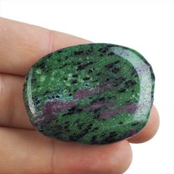 RUBIN, ZOISYT, PARGASYT - PŁASKI OTOCZAK - 44 mm - TANZANIA