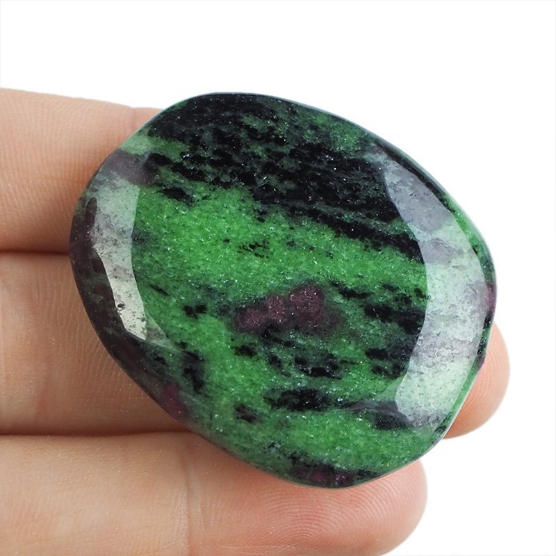 RUBIN, ZOISYT, PARGASYT - PŁASKI OTOCZAK - 44 mm - TANZANIA