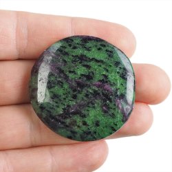 RUBIN, ZOISYT, PARGASYT - PŁASKI OTOCZAK - 43 mm - TANZANIA
