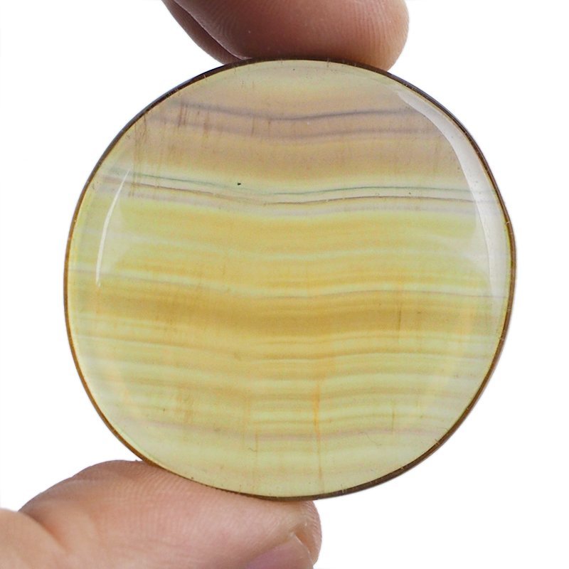 ŻÓŁTY FLUORYT - PŁASKI OTOCZAK - 41 mm