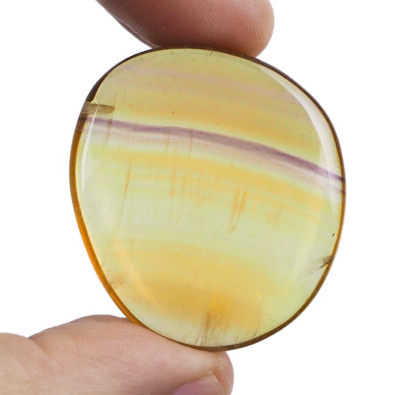 ŻÓŁTY FLUORYT - PŁASKI OTOCZAK - 42 mm