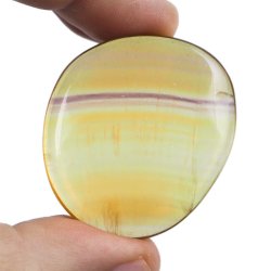 ŻÓŁTY FLUORYT - PŁASKI OTOCZAK - 42 mm