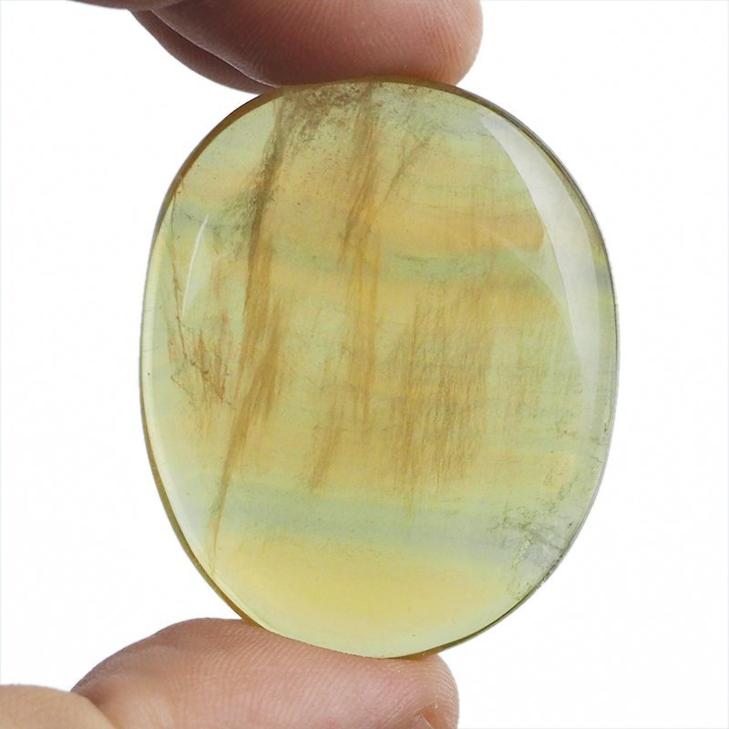 ŻÓŁTY FLUORYT - PŁASKI OTOCZAK - 44 mm