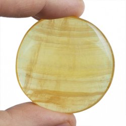 ŻÓŁTY FLUORYT - PŁASKI OTOCZAK - 43 mm