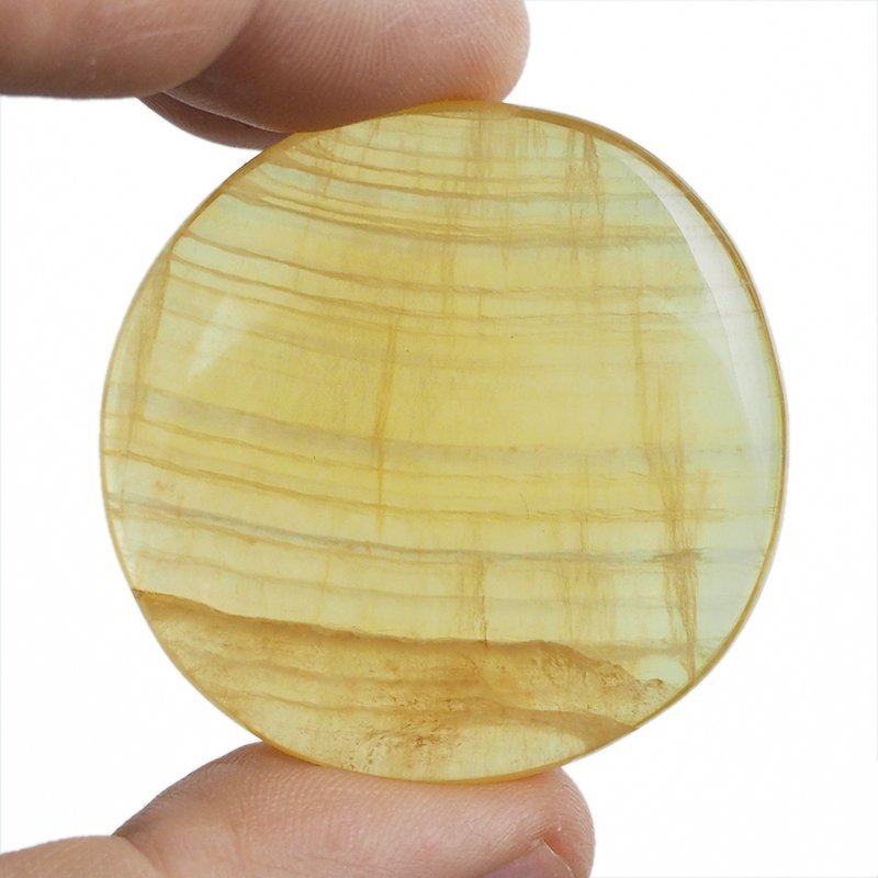 ŻÓŁTY FLUORYT - PŁASKI OTOCZAK - 43 mm